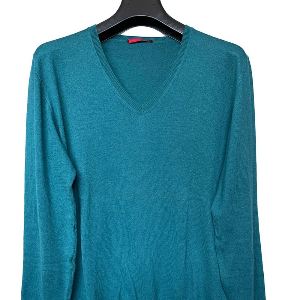 Prada Teal V-Neck Sweater